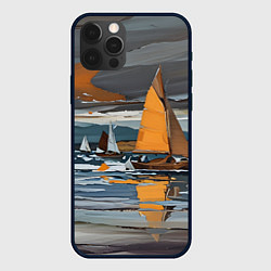 Чехол iPhone 12 Pro Живопись с парусниками