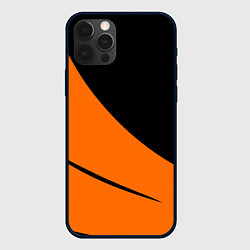 Чехол iPhone 12 Pro Чёрно-оранжевый двуцветный