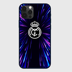 Чехол для iPhone 12 Pro Real Madrid neon energy, цвет: 3D-черный