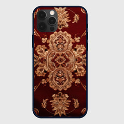 Чехол iPhone 12 Pro Классический бордовый узор