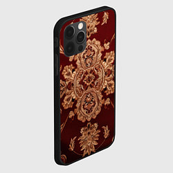 Чехол для iPhone 12 Pro Классический бордовый узор, цвет: 3D-черный — фото 2