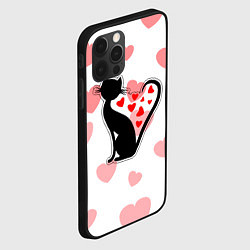 Чехол для iPhone 12 Pro Влюбленная кошка, цвет: 3D-черный — фото 2