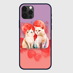 Чехол для iPhone 12 Pro Мурчащая любовь, цвет: 3D-черный