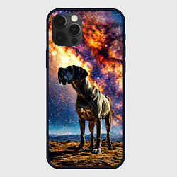 Чехол iPhone 12 Pro Немецкий дог и космическое небо