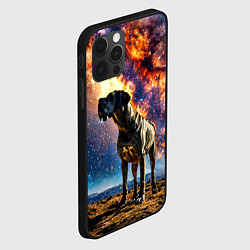 Чехол для iPhone 12 Pro Немецкий дог и космическое небо, цвет: 3D-черный — фото 2
