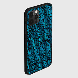 Чехол для iPhone 12 Pro Чёрно-голубой текстура точки, цвет: 3D-черный — фото 2