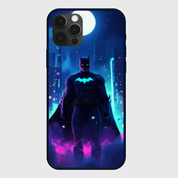 Чехол iPhone 12 Pro Бэтмен неоновый город