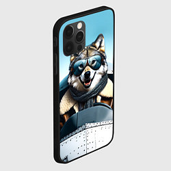 Чехол для iPhone 12 Pro Волк авиатор, цвет: 3D-черный — фото 2