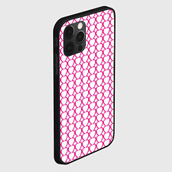 Чехол для iPhone 12 Pro Контурный паттерн соединённые сердца, цвет: 3D-черный — фото 2