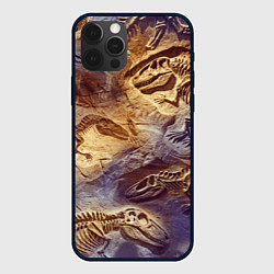 Чехол для iPhone 12 Pro Окаменелые динозавры, подарок для палеонтолога, цвет: 3D-черный