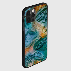 Чехол для iPhone 12 Pro Окаменелые динозавры, тропический зеленый, цвет: 3D-черный — фото 2