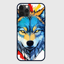 Чехол iPhone 12 Pro Волк яркий арт