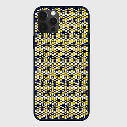 Чехол iPhone 12 Pro Киберпанк шестиугольники жёлтые