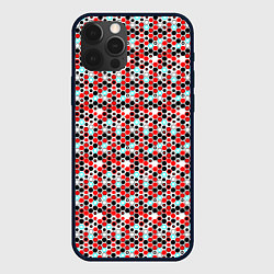 Чехол iPhone 12 Pro Киберпанк шестиугольники красные
