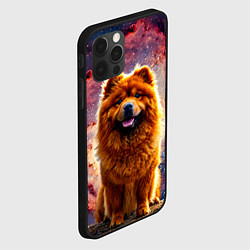 Чехол для iPhone 12 Pro Чау-чау в космосе, цвет: 3D-черный — фото 2