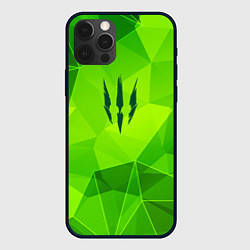 Чехол iPhone 12 Pro The Witcher green poly