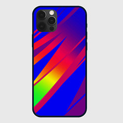 Чехол iPhone 12 Pro Красно-синий с полосами градиент
