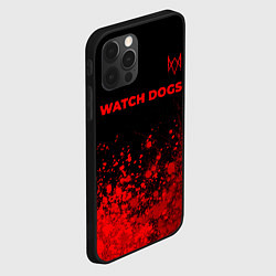 Чехол для iPhone 12 Pro Watch Dogs - red gradient посередине, цвет: 3D-черный — фото 2