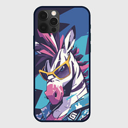 Чехол для iPhone 12 Pro Модная зебра, цвет: 3D-черный