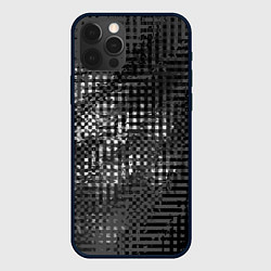 Чехол iPhone 12 Pro Тёмный чёрно-серый абстарктный