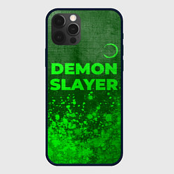Чехол iPhone 12 Pro Demon Slayer - green gradient посередине