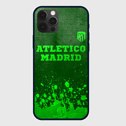 Чехол для iPhone 12 Pro Atletico Madrid - green gradient посередине, цвет: 3D-черный