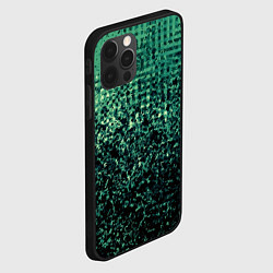 Чехол для iPhone 12 Pro Чёрно-зелёный абстракция с пятнами, цвет: 3D-черный — фото 2