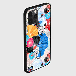 Чехол для iPhone 12 Pro Цветы - абстрактные узоры, цвет: 3D-черный — фото 2