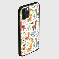 Чехол для iPhone 12 Pro Ламы паттерн, цвет: 3D-черный — фото 2