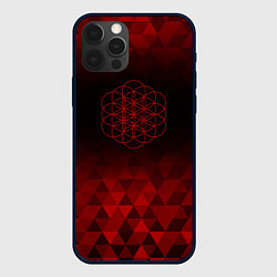 Чехол для iPhone 12 Pro Coldplay red poly, цвет: 3D-черный