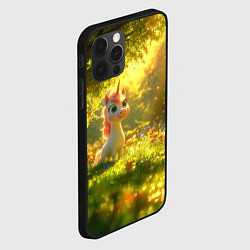 Чехол для iPhone 12 Pro Единорог в летнем лесу, цвет: 3D-черный — фото 2
