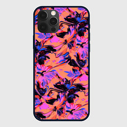 Чехол iPhone 12 Pro Абстрактные цветы - текучая краска