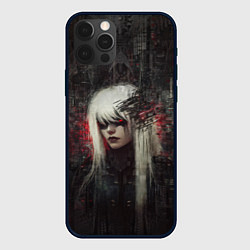 Чехол iPhone 12 Pro Беловолосая девушка-киборг