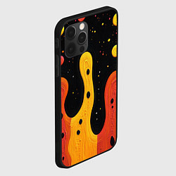 Чехол для iPhone 12 Pro Оранжевая и желтая краска на черном, цвет: 3D-черный — фото 2
