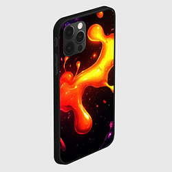 Чехол для iPhone 12 Pro Радужные кляксы на черном фоне, цвет: 3D-черный — фото 2