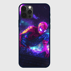 Чехол iPhone 12 Pro Человек-паук неоновый свет