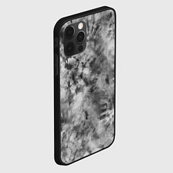 Чехол для iPhone 12 Pro Серый тай дай - абстракция, цвет: 3D-черный — фото 2