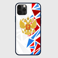 Чехол для iPhone 12 Pro Герб России - фрагментация цветов, цвет: 3D-черный
