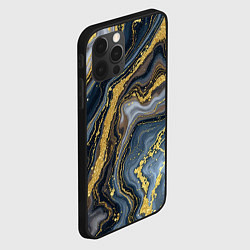 Чехол для iPhone 12 Pro Золотые диагонали, цвет: 3D-черный — фото 2