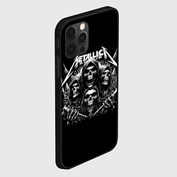 Чехол для iPhone 12 Pro Metallica - four skulls, цвет: 3D-черный — фото 2