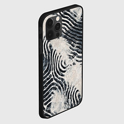 Чехол для iPhone 12 Pro Текстура гранж - абстрактные линии, цвет: 3D-черный — фото 2