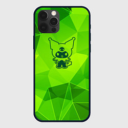 Чехол для iPhone 12 Pro Kuromi green poly, цвет: 3D-черный