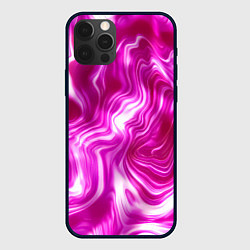 Чехол для iPhone 12 Pro Завихрения - оттенки розового и белого, цвет: 3D-черный