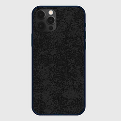 Чехол для iPhone 12 Pro Угольный серый однотонный текстурированный, цвет: 3D-черный