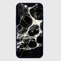 Чехол iPhone 12 Pro Бело-черная потертая текстура