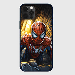 Чехол iPhone 12 Pro Человек-паук с заброшенной башне