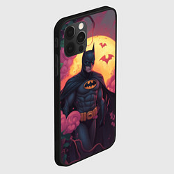 Чехол для iPhone 12 Pro Бэтмен и дерево с цветами, цвет: 3D-черный — фото 2