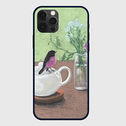 Чехол iPhone 12 Pro Птичка на чайнике