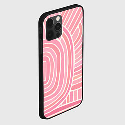 Чехол для iPhone 12 Pro Абстрактный узор розовый, цвет: 3D-черный — фото 2