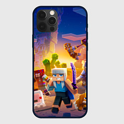 Чехол для iPhone 12 Pro Майнкрафт - храбрая девушка, цвет: 3D-черный